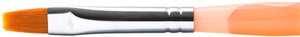 Кисточка плоская с пластиковой ручкой с розовым узором №7