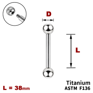 Штанга (барбелл) 38мм з кульками, Зовні різьблення, ТИТАН