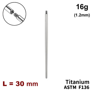 Тапер прямий 16g (1.2мм), зовнішнє різьблення, ТИТАН