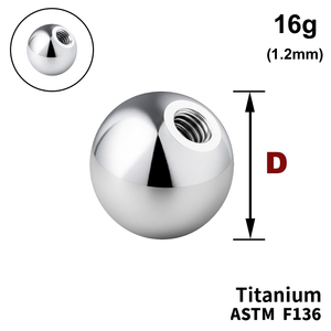 Кулька 16g (1,2мм), Усередині різьблення, ТИТАН