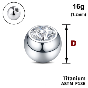 Кулька з кристалом 16g (1,2мм), Усередині різьблення, ТИТАН