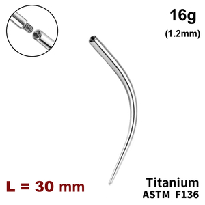 Тапер вигнутий 16g (1.2мм), внутрішнє різьблення, ТИТАН