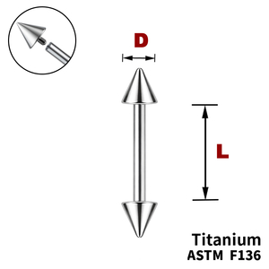 Штанга (барбел) з конусами, Усередині різьблення, ТИТАН