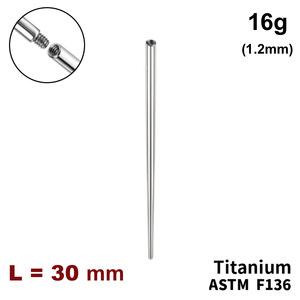 Тапер прямий 16g (1.2мм), внутрішнє різьблення, ТИТАН