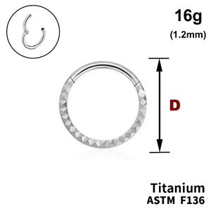 Кільце-клікер, з бічним тисненням, 16g&nbsp;(1.2мм), ТИТАН