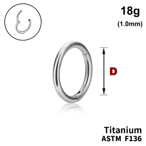 Кільце-клікер гладке, 18g&nbsp;(1.0мм), ТИТАН