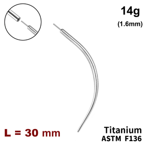 Тапер вигнутий 14g (1.6мм), для безрізьбових прикрас, ТИТАН