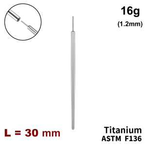 Тапер прямий 16g (1.2мм), для безрізьбових прикрас, ТИТАН